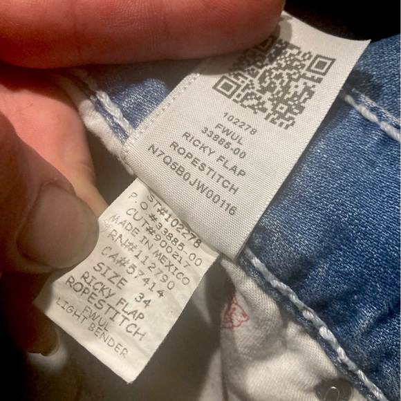 Rare! Ricky Ropestitch True Religion size 34x34 Customized painted back pockets! - Picture 6 of 12